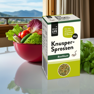 Crunchy BASIL sprouts, organic, 100g, NEW in a box