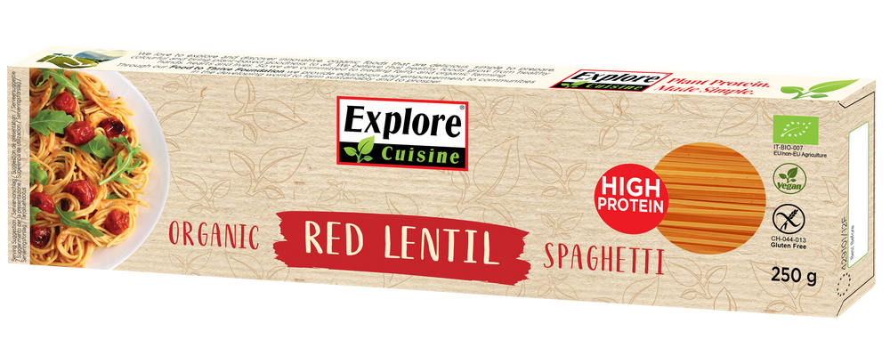 Red lentil spaghetti, organic, 250g
