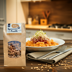 Sprossen Pasta WEIZEN-VOLLKORN Keimlinge, Fusilli, 225g, BIO