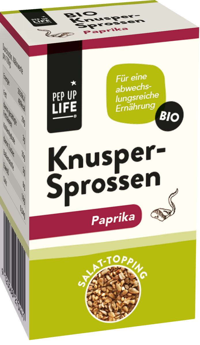 Crispy sprouts PAPRIKA, organic, 100g, NEW in a box PepUpLife GmbH