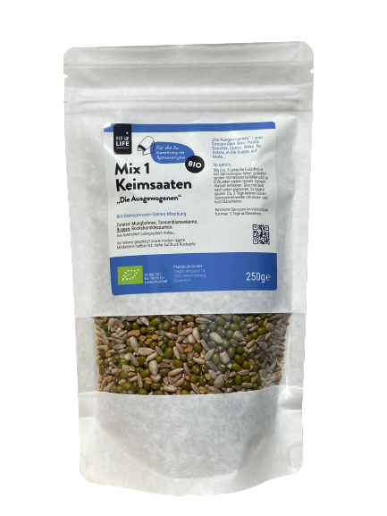 LARGE PACKAGE - ORGANIC germination seeds MIX1 sprouts germination seeds - the balanced one - 250g 