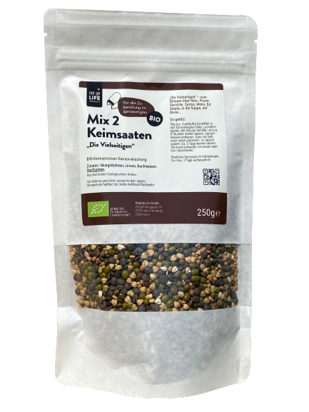 LARGE PACKAGE - ORGANIC germination seeds MIX2 sprouts germination seeds - the versatile one - 250g