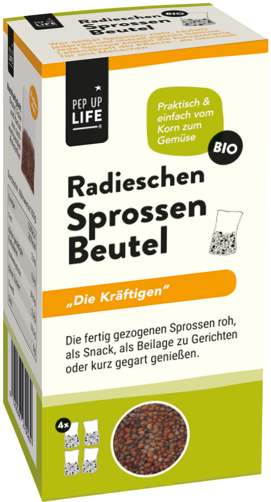 Sprossenbeutel RADIESCHEN - 4x20g Beutel