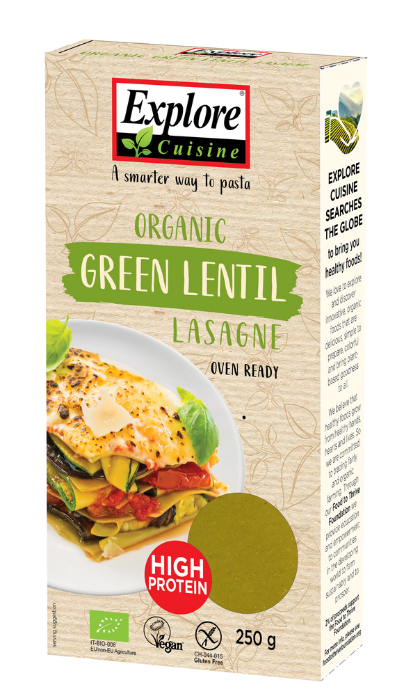 Lasagna made from green lentils, organic, 250g