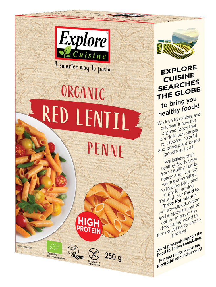 Red lentil penne, organic, 250g